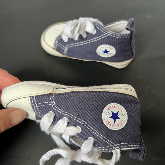 Converse Chuck Taylor All Star Prewalker Booties Blue Canvas Crib size 4 - Picture 8 of 10